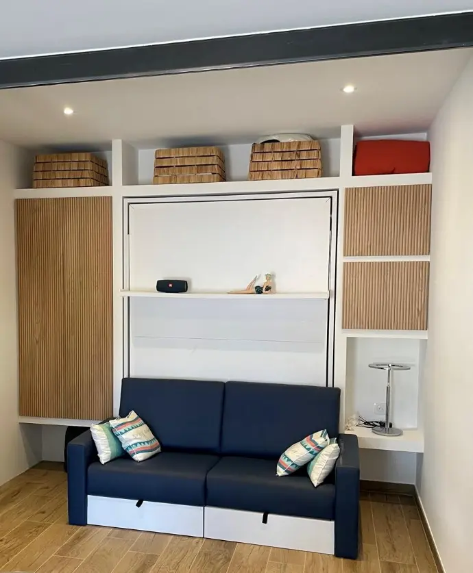 salon avec lit escamotable